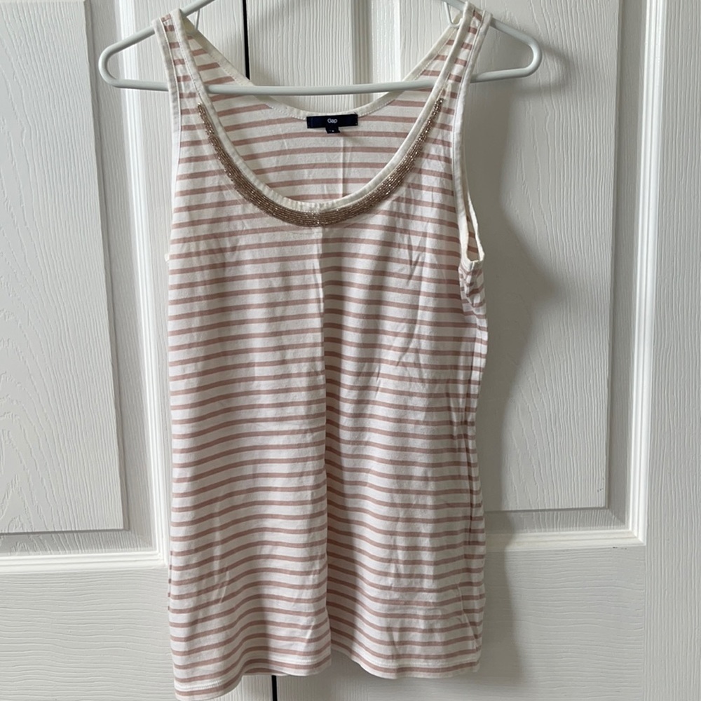 Gap tank top with embellished neckline